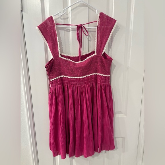 FREE PEOPLE HEARTLAND MINI DRESS IN ISLAND FLOWER  Size L NWT - Picture 4 of 15